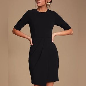 Lulu’s Westwood Black Half Sleeve Sheath Dress